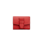 Neo Charlie de Lancel - Portefeuille compact medium rabat - Grand modèle - Rouge Lancel
