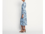 Robe midi en soie mélangée imprimée