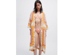 Kimono en lin imprimé foulard