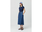 Jupe denim longue à boutons