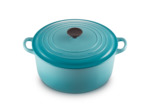 Cocotte ronde 28cm en fonte émaillée bleu caraïbes