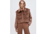 Blouson en fausse fourrure et maille