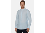Chemise Bleu Clair En Lin Coupe Droite