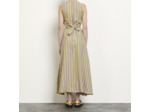 Robe longue à rayures en lin mélangé