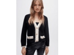 Cardigan en maille fantaisie à galons