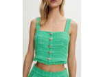 Crop top à bretelles en tweed