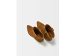 Bottines santiags en cuir suède camel