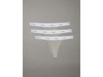 STRING THONG EN COTON ÉLASTIQUE RIBBÉ - PACK DE 3