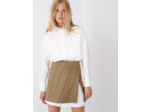 Robe trompe-l’œil en popeline contrastée