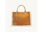 Cabas en cuir et fourrure