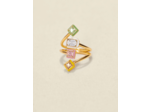 Bague ornée de strass et émail