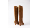 Bottes camel en suède
