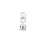 Logo Carré L - Porte-clés charms - Petit modèle - Nickel Brillant