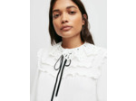 Chemise en crêpe fluide à volants