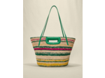 Panier rayé en raphia