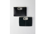 Pochette M Duo en cuir à poignée strass