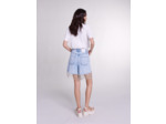 Short en denim à strass