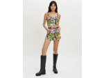 Crop top imprimé fleurs 70's