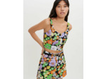 Crop top imprimé fleurs 70's