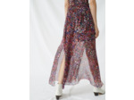 Jupe à motif floral en soie
