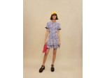 Robe courte fleurie ajourée
