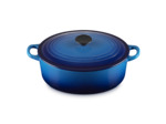 Cocotte ovale 29cm en fonte émaillée bleu azur