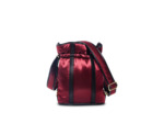ELSA NYLON SATIN ET CUIR LISSE - Sac Seau - Cassis