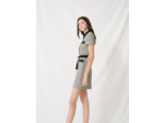 Robe façon tweed ceinturée