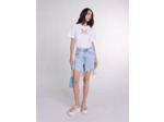 Short en denim à strass