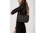 Sac à rabat en cuir matelassé
