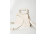 Mini sac pyramide en cuir embossé