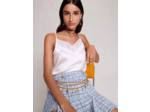 Top en satin de soie et dentelles