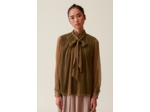 Blouse lavallière carreaux fluide