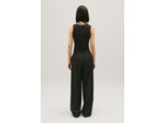 Pantalon large gris chiné