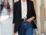 Blazer oversize à rayures