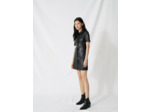 Robe chemise boutonnée en cuir