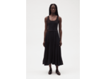 Robe longue plissée marine