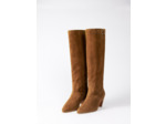 Bottes camel en suède