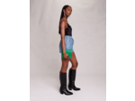 Top en satin de soie et dentelles