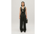 Pantalon large gris chiné