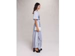 Robe longue asymétrique satinée