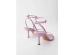 Sandales à talon brides fines en cuir