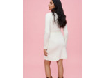 Robe en maille à côtes et à contrastes