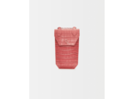Porte téléphone en cuir embossé croco