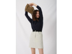 Jupe droite façon tweed contrastée