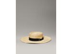 CHAPEAU EN PAILLE AVEC BANDE EN LIN