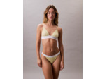 STRING THONG EN COTON ÉLASTIQUE RIBBÉ