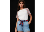 Tee-shirt en jersey manches façon tweed