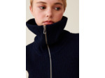 Robe maille zippée col montant