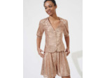 Robe courte en soie imprimée